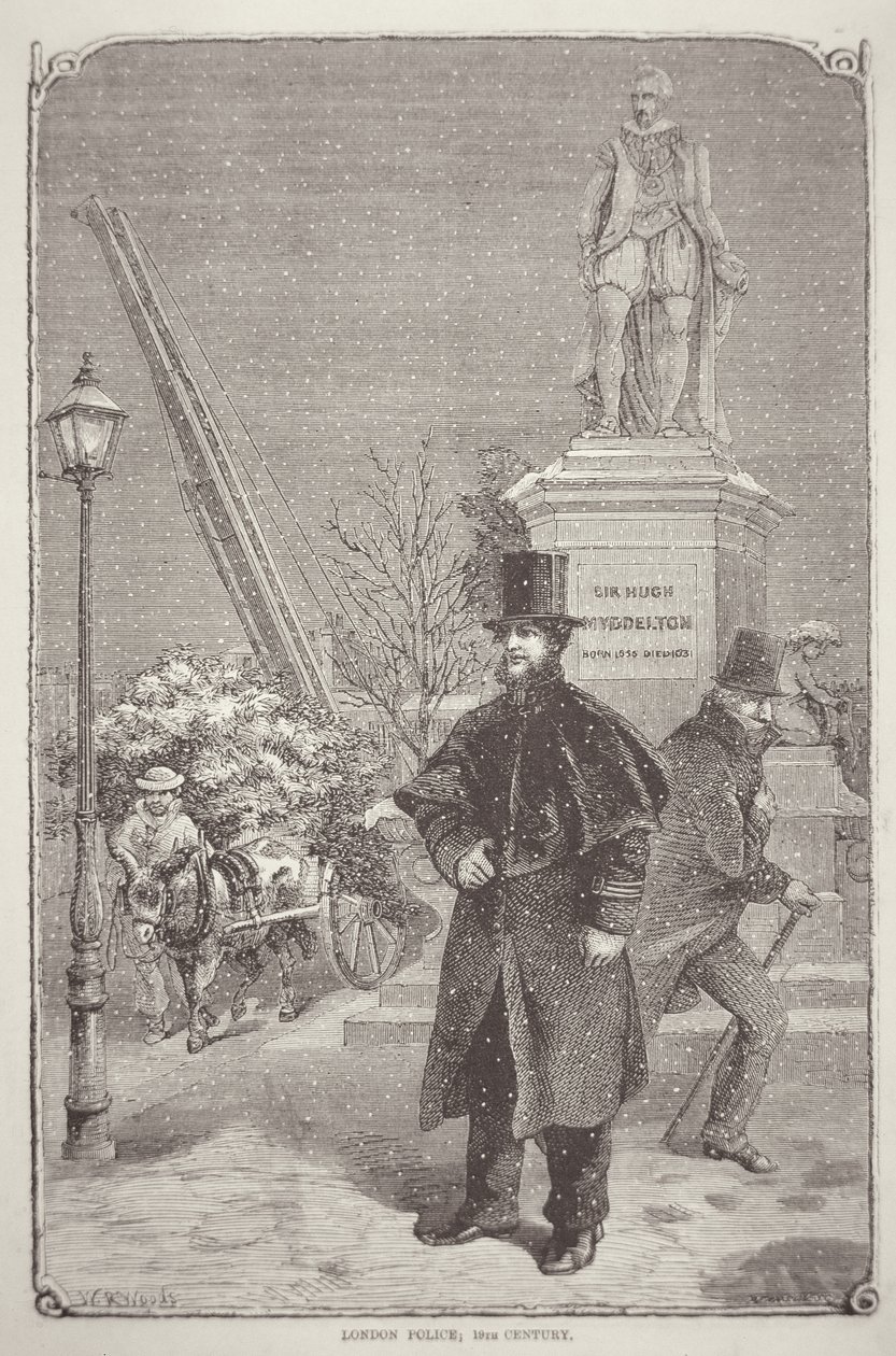 Az 1850-es évek londoni rendőre (metszet) alkotó: W. R. (after) Woods