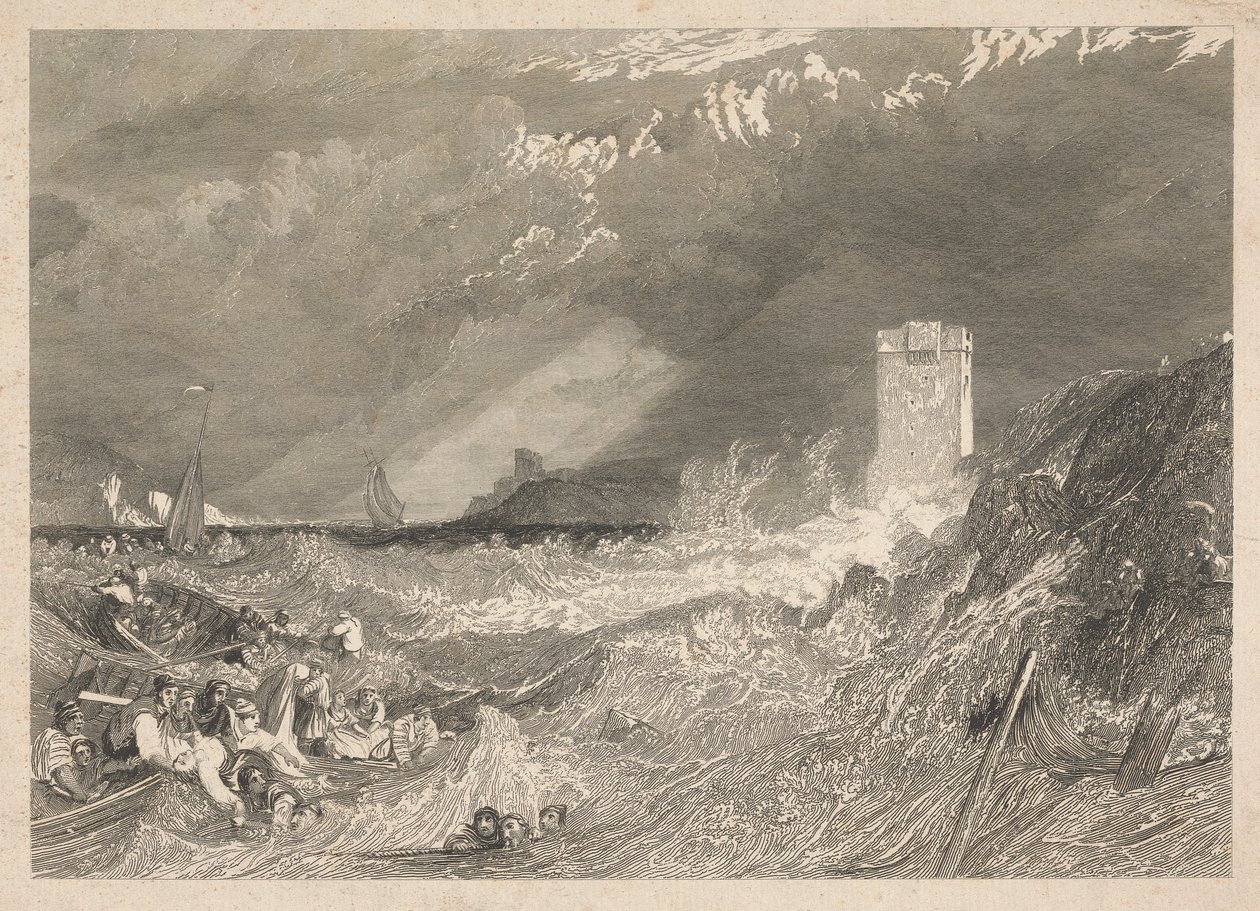 A cornwalli Fowey kikötő bejárata alkotó: W. R. Smith
