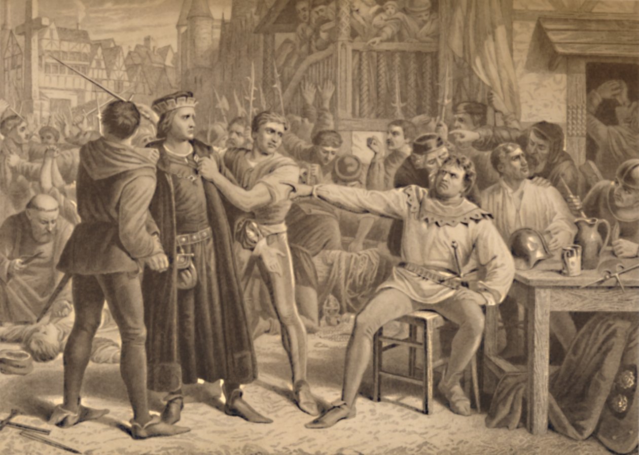 "Lord Saye és Sele hozott Jack Cade előtt", 1886 alkotó: W Ridgway