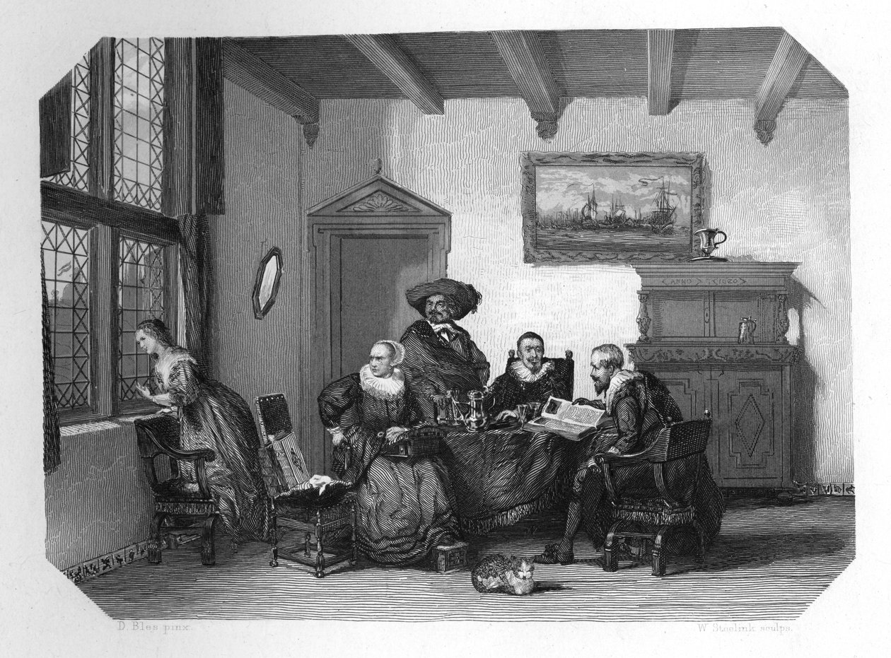Egy régi holland családi háztartás, 1870 körül alkotó: W. Steelink