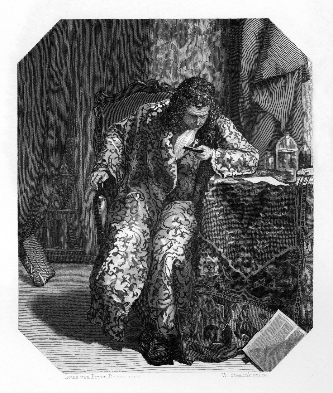Antoni van Leeuwenhoek, a 17. századi holland tudós és a mikroszkópia úttörője, 1870 alkotó: W. Steelink