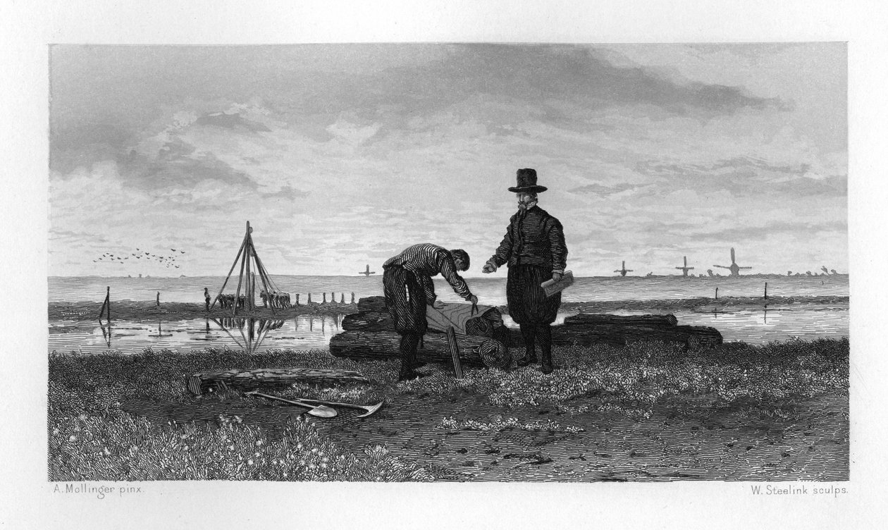 Jan Leeghwater, holland malomépítő és hidraulikus mérnök, 1608 c1870 alkotó: W. Steelink