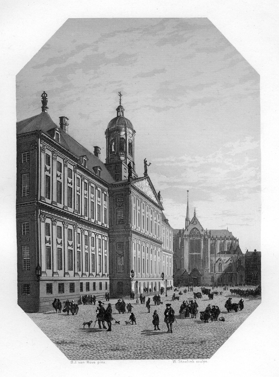 Városháza Amszterdamban, Hollandiában, 1870 alkotó: W. Steelink