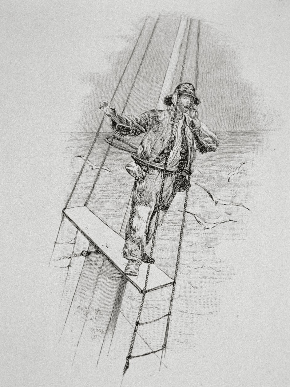 "There She Blows, Blows, Blows" a "The Perils and Romance of Whaling"-hoz a Century Magazine-ban, 1890. június (metszet) alkotó: W. Taber