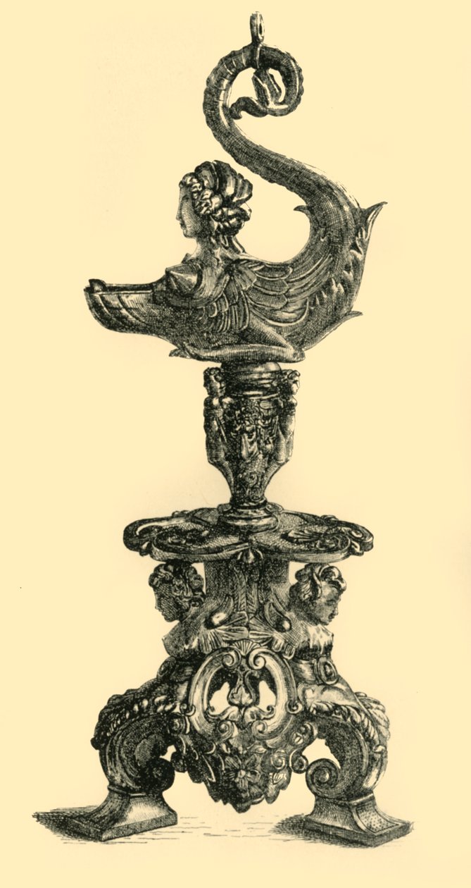 Lámpa szfinxszerű tengeri lény formájában, c1510-1530, 1881. alkotó: W. W. McCarty