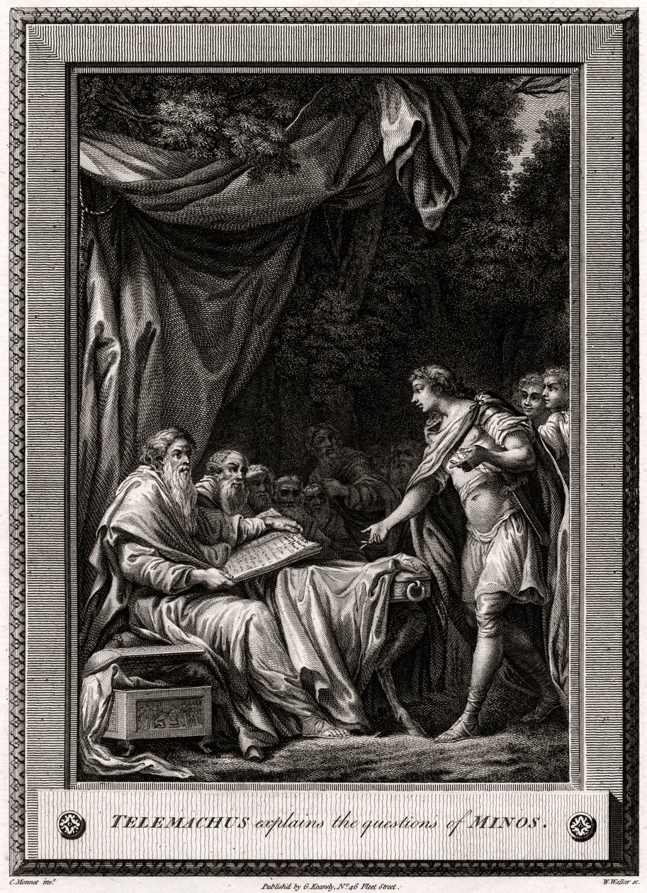 Telemachus megmagyarázza Minos kérdéseit, 1776 alkotó: W. Walker