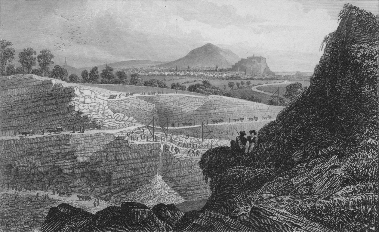 Kőbánya, Craigleith, Edinburgh közelében: Ahonnan az új város épült, 1829 alkotó: W. Wallis