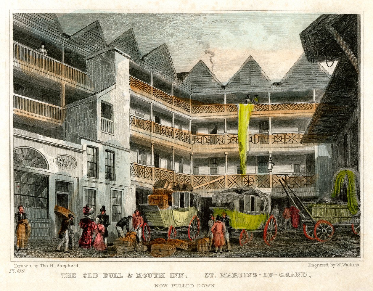 A régi Bull and Mouth Inn, St Martin