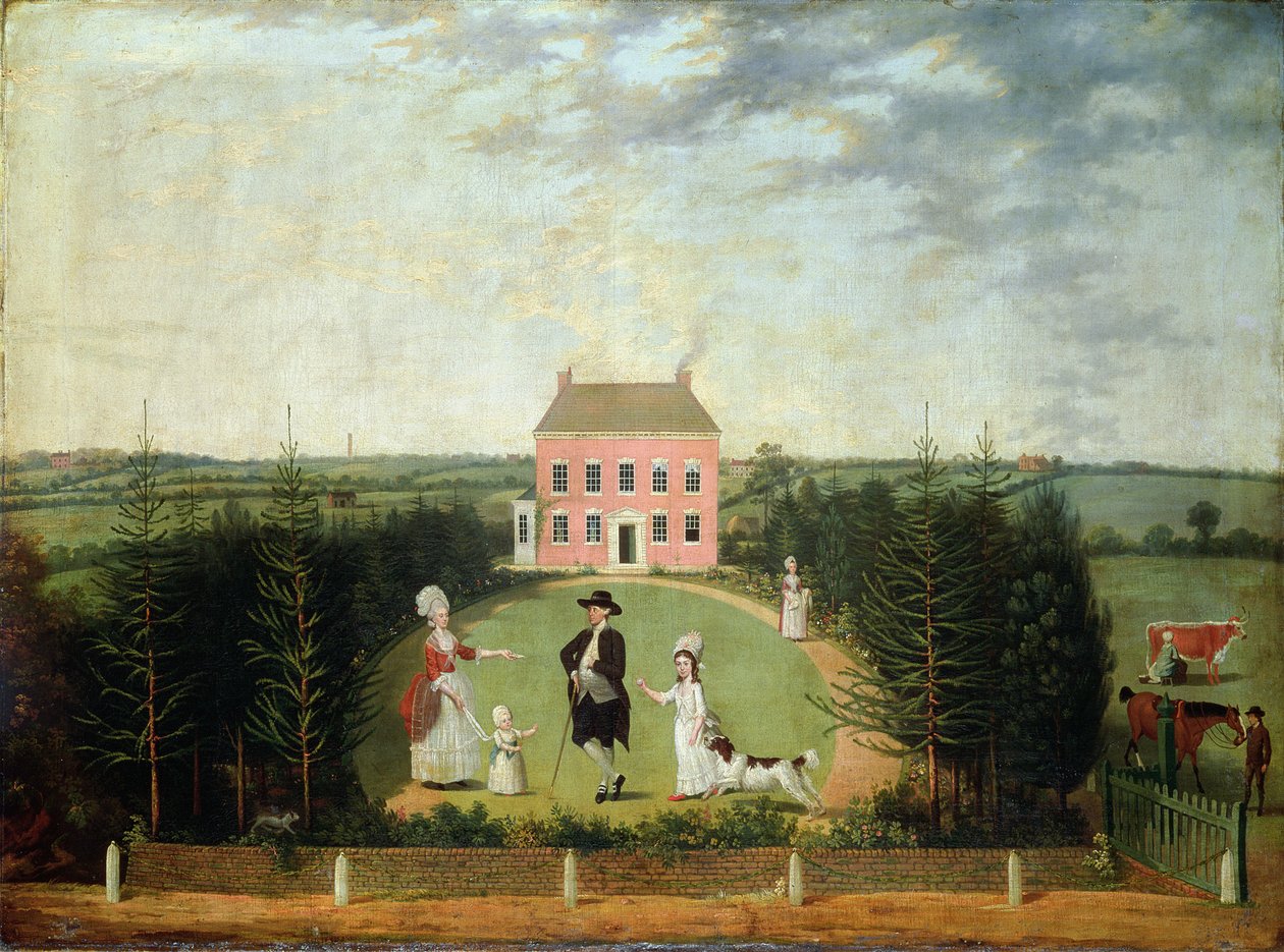 Beszélgetési darab a Monument Lane-i ház előtt, Edgbaston, 1770-1820 alkotó: W. Williams