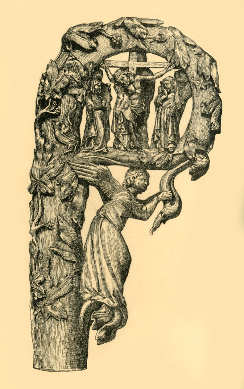 Keresztrefeszítési jelenet, crozier, 1330-1340, 1881. alkotó: W. Wise