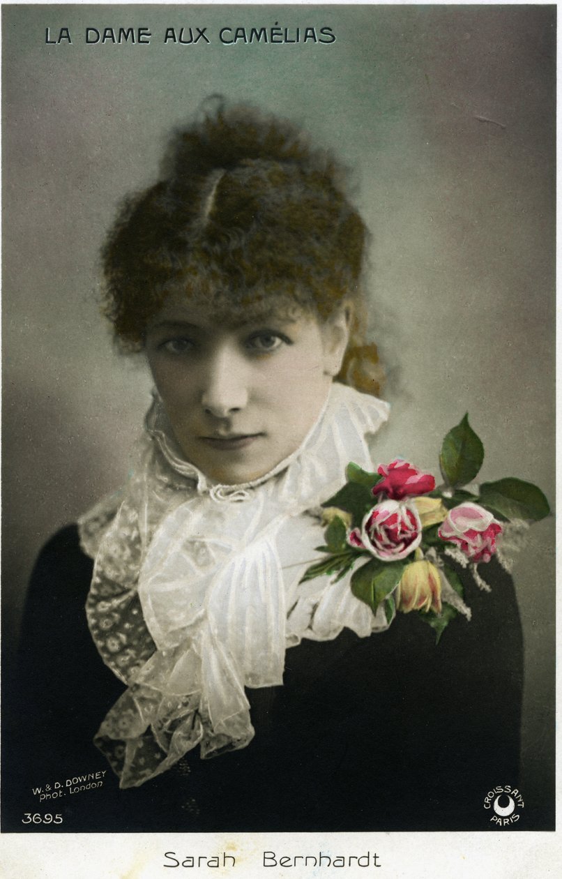 Henriette Rosine Bernard, más néven Sarah Bernhardt (1844-1923) mint „A kaméliák hölgye”, Alexandre Dumas Jr. (fotó) alkotó: W. and D. Downey