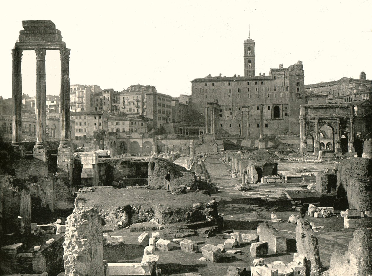 A fórum általános képe, Róma, Olaszország, 1895. alkotó: W and S Ltd