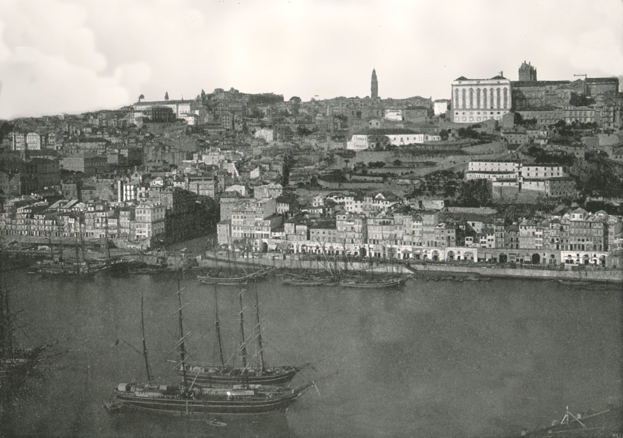 Portugália, Portugália városának panorámája, 1895. alkotó: W and S Ltd