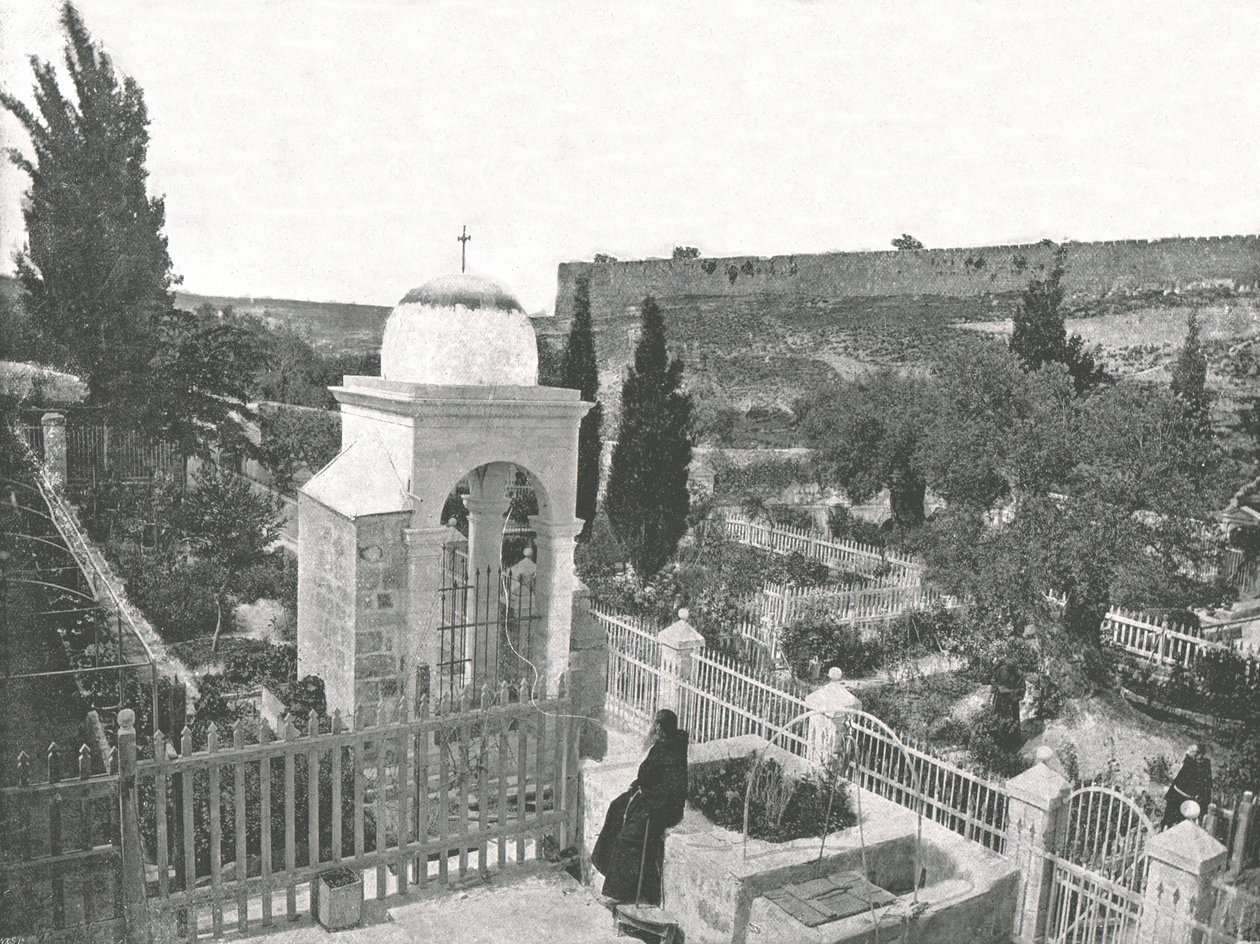 A Gecsemáné kertje, Jeruzsálem, Palesztina, 1895. alkotó: W and S Ltd