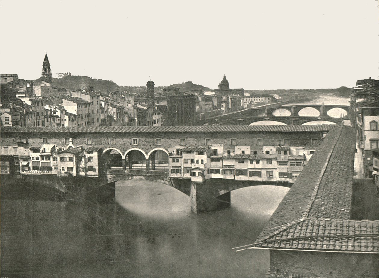 A Ponte Vecchio, Firenze, Olaszország, 1895. alkotó: W and S Ltd