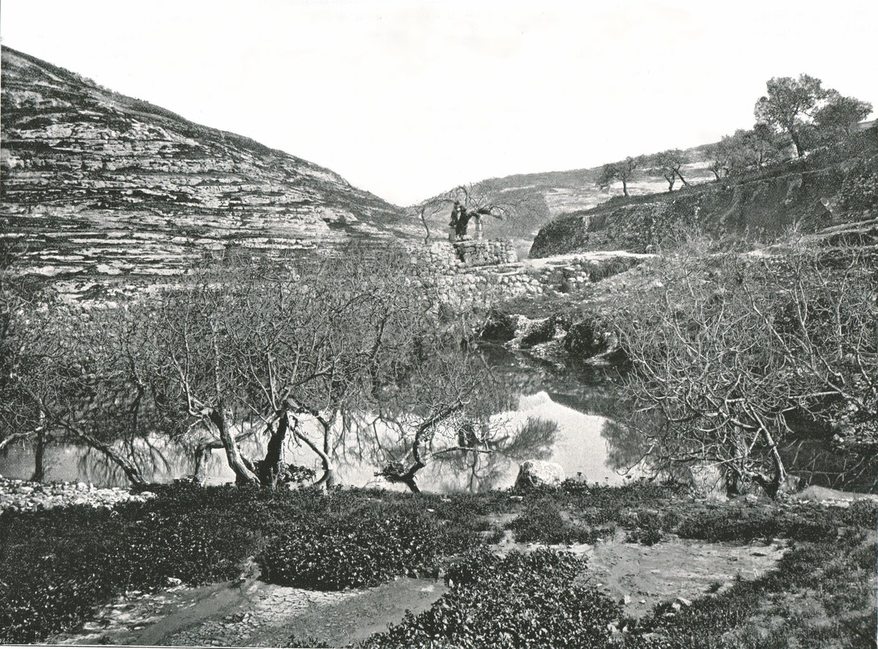 Siloám medencéje, Jeruzsálem, Palesztina, 1895. alkotó: W and S Ltd
