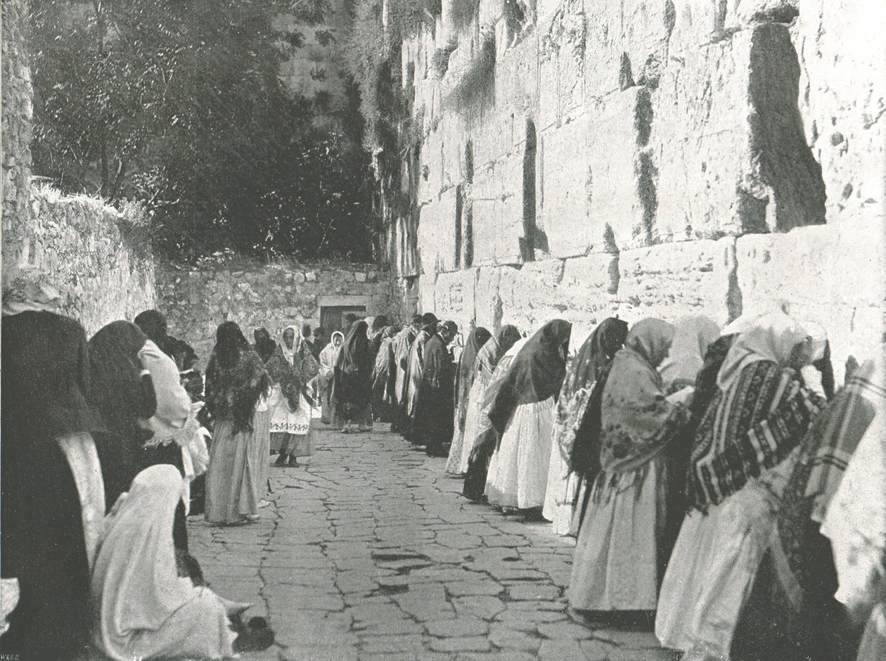 A Siratófal, Jeruzsálem, Palesztina, 1895. alkotó: W and S Ltd