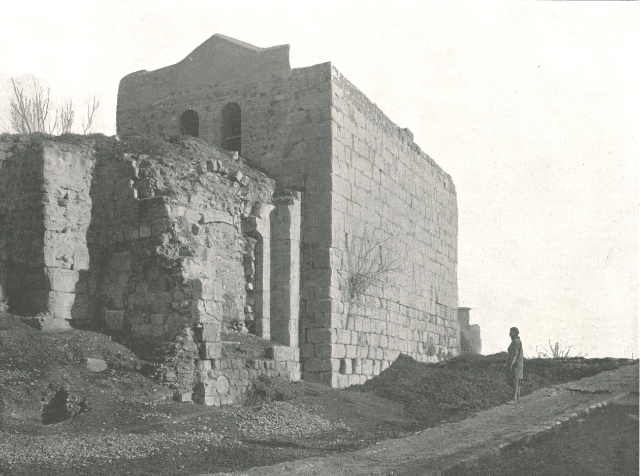 Torony, ahonnan Szent Pál kosárban ereszkedett le, Damaszkusz, Oszmán Szíria, 1895. alkotó: W and S Ltd