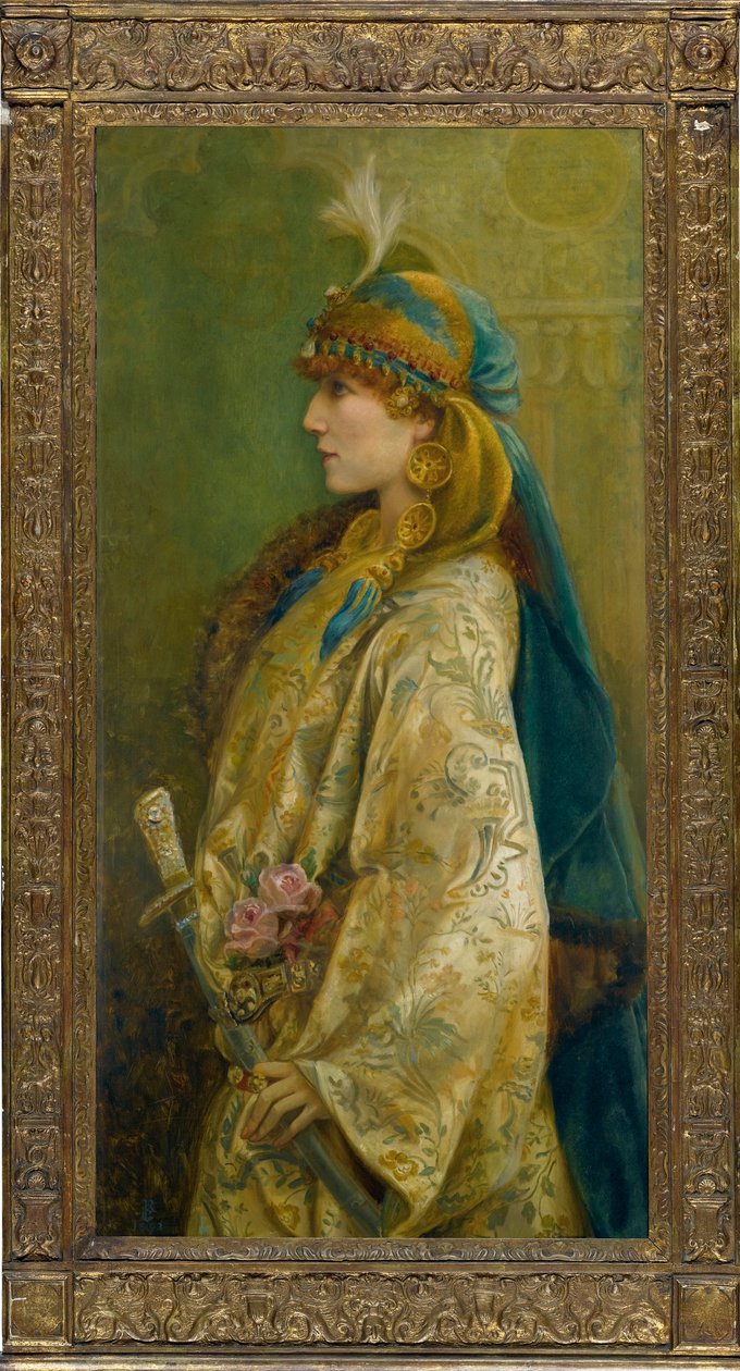 Sarah Bernhardt portréja Roxanna szerepében az "Adrienne Lecouvreur"-ben, Robertson, Walford Graham (1867-1948). Olaj, vászon, mérete: 122x61 alkotó: Walford Graham Robertson