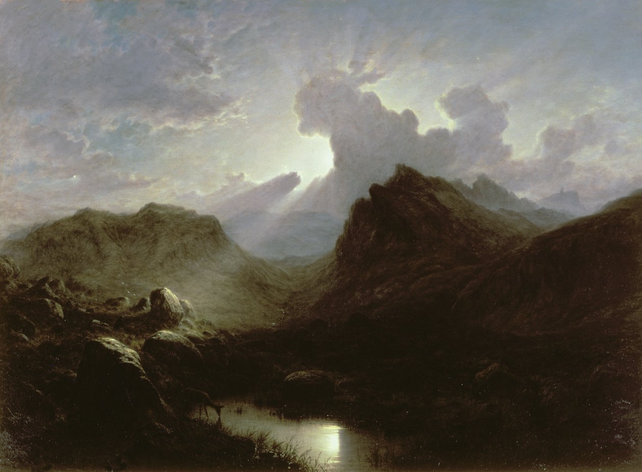 Szarvaserdő, Skye, Nyári Holdfény alkotó: Waller Hugh Paton