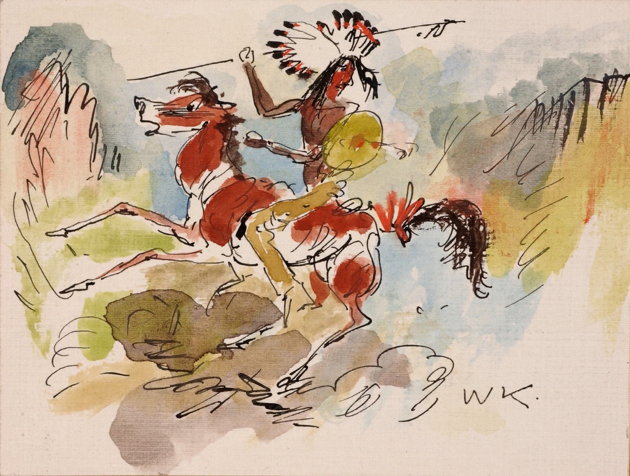 Indianer zu Pferd alkotó: Walt Kuhn