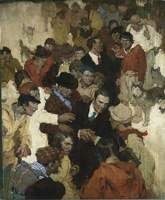 A hazatérés (olaj rétegelt lemezre) alkotó: Walt Louderback
