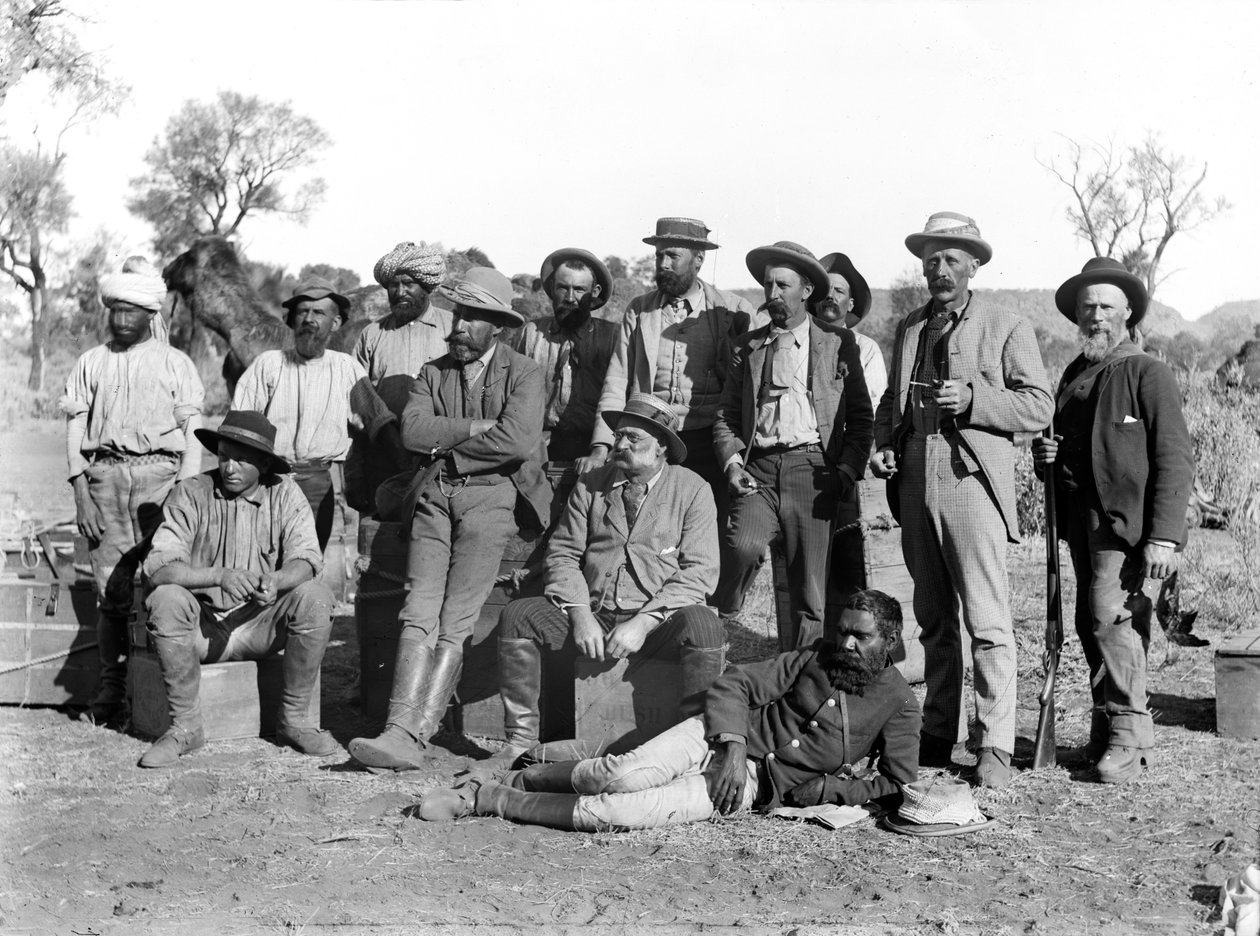 A Horn Expedition tagjai, Alice Springs, Közép -Ausztrália, 1894 alkotó: Walter Baldwin Spencer
