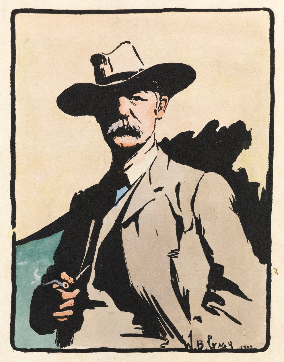 Férfi portré, 1908 alkotó: Walter Bonner Gash