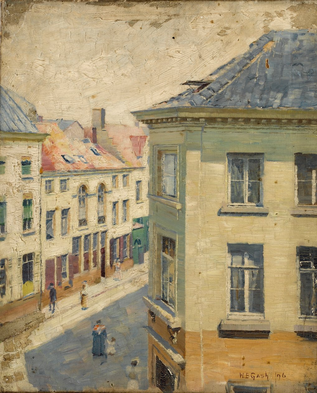 Kilátás egy magas ablakból, Antwerpen alkotó: Walter Bonner Gash