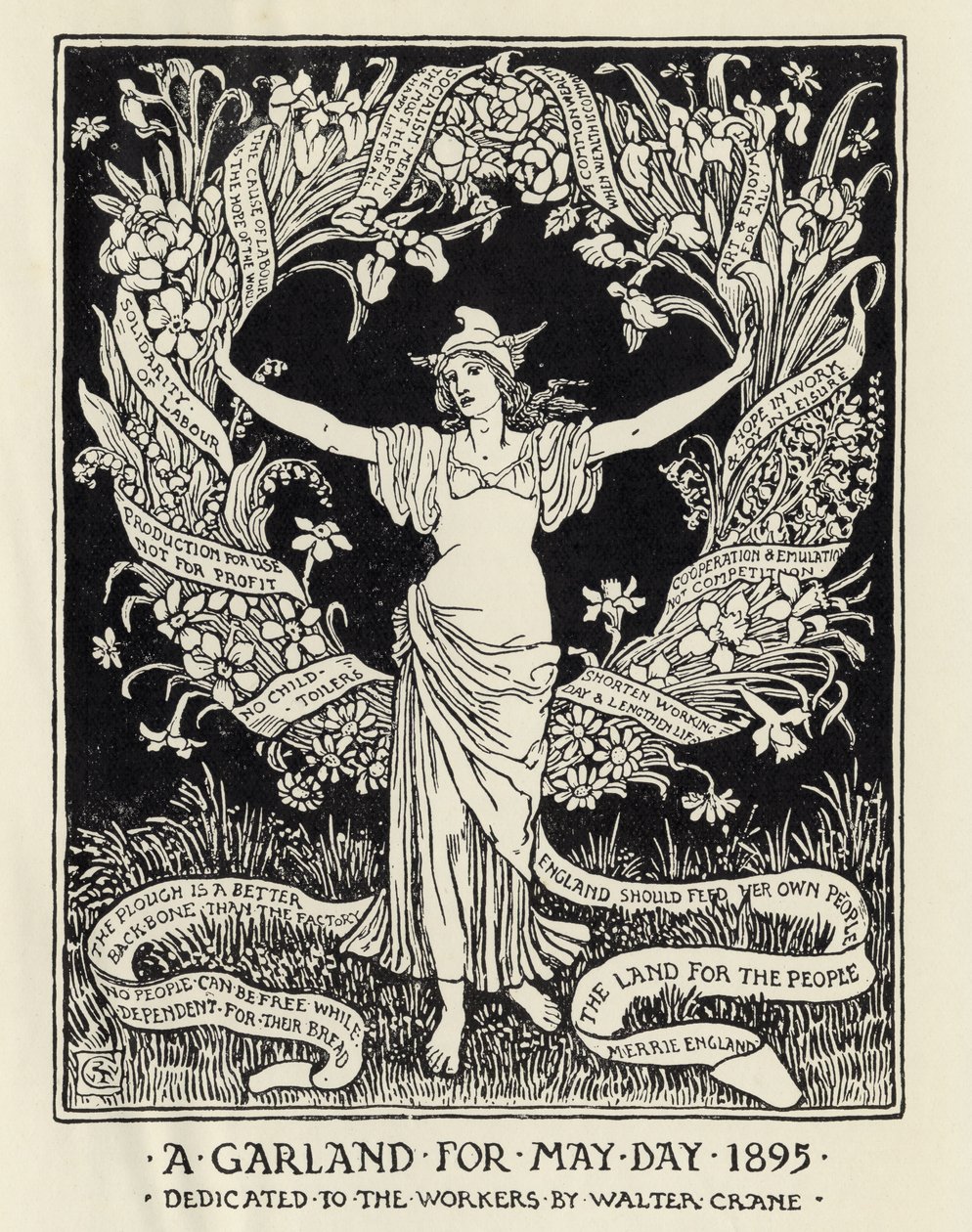 Füzér május elsejére, 1895 alkotó: Walter Crane