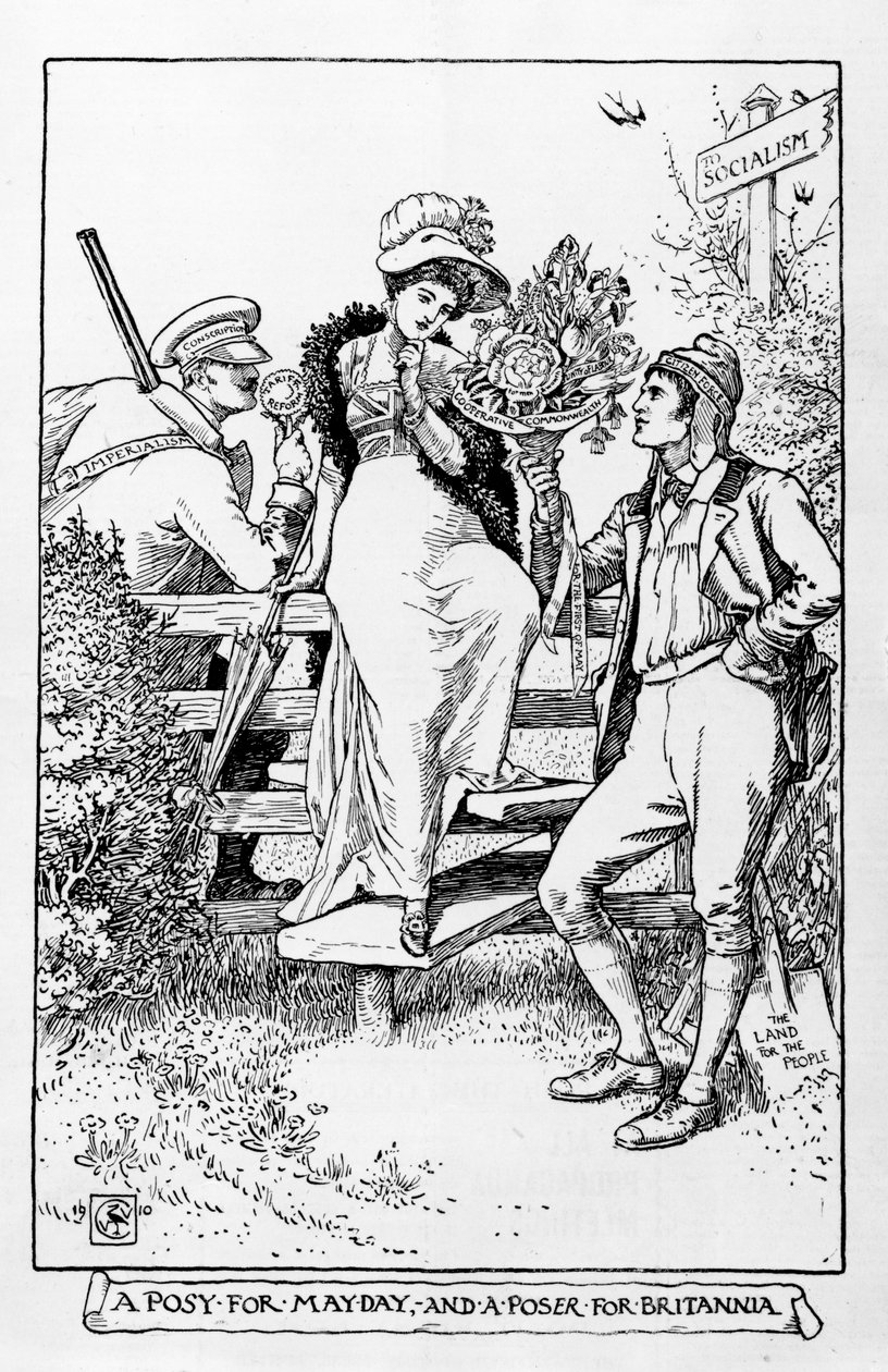 Egy posy Maydaynek és egy póz Britannia számára, 1910 alkotó: Walter Crane