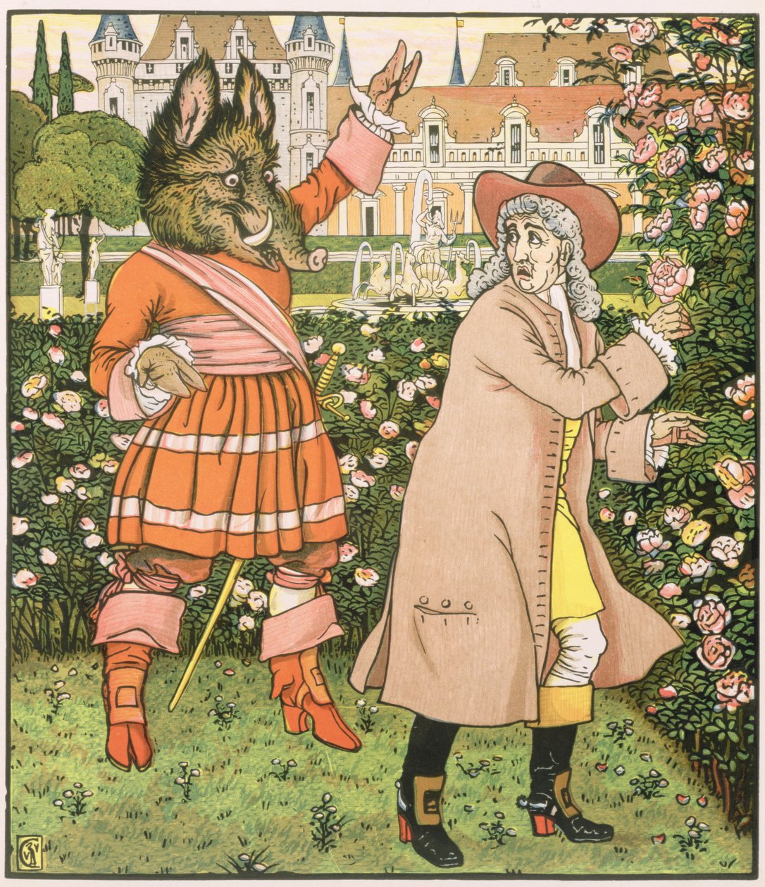 Illusztráció: A Szépség és a Szörnyeteg, 1901 alkotó: Walter Crane