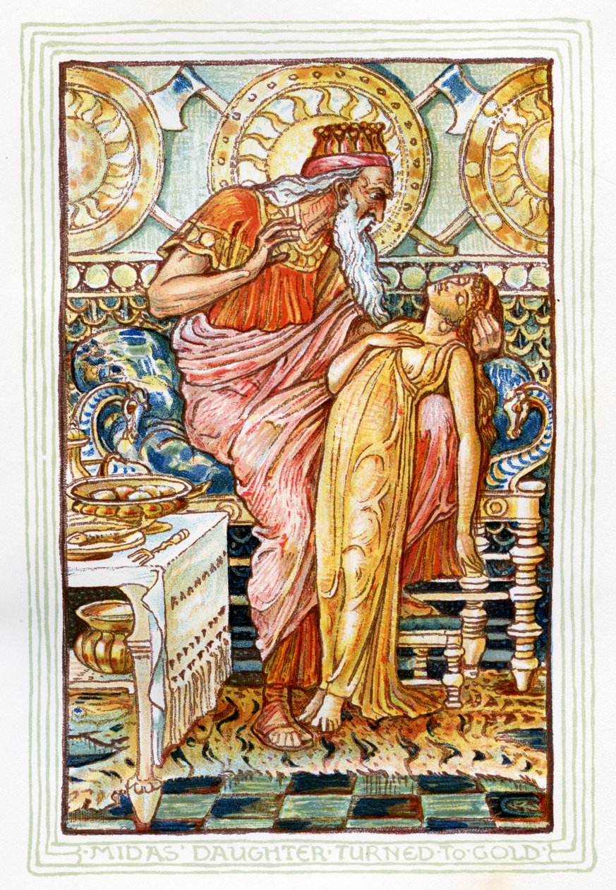 Midász lánya arannyá változott alkotó: Walter Crane