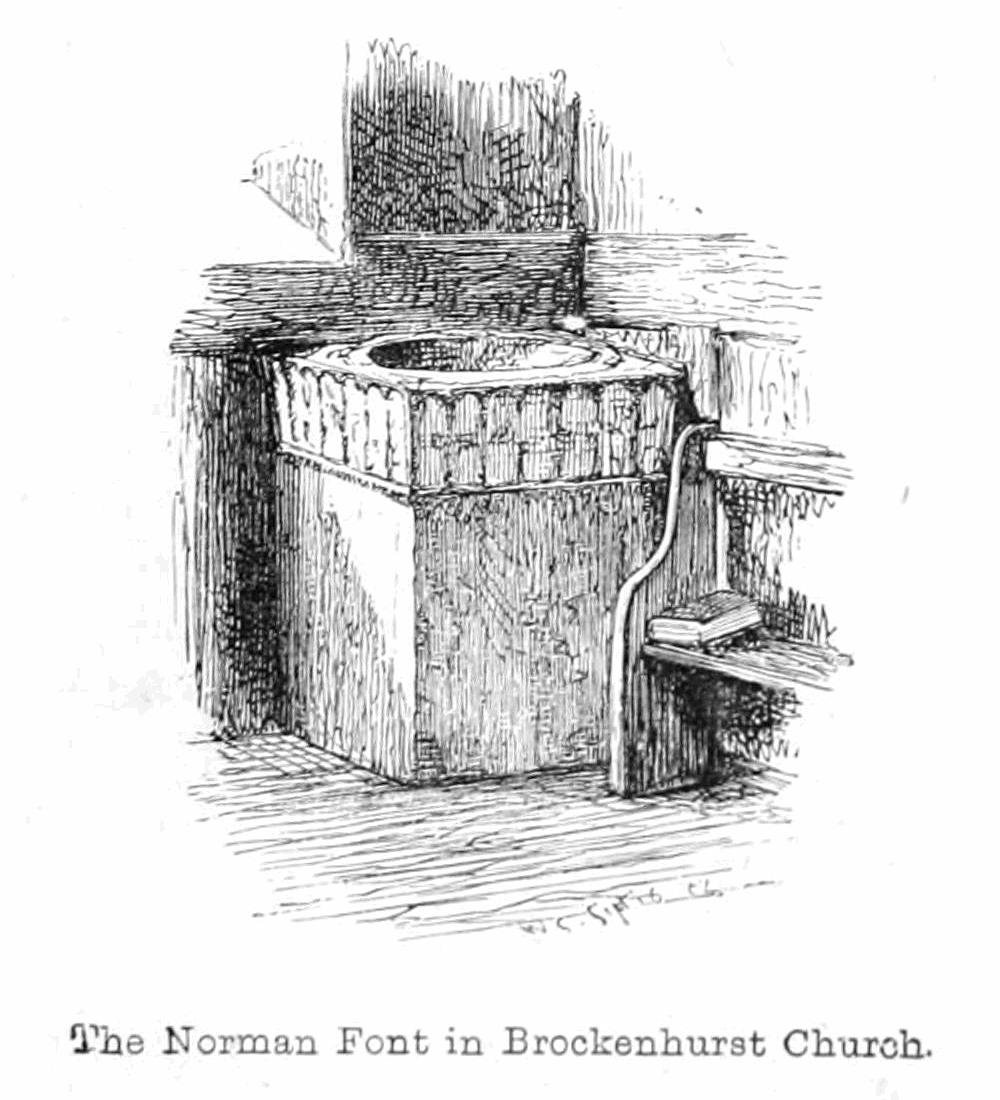 Norman betűtípus a Brockenhurst templomban alkotó: Walter Crane