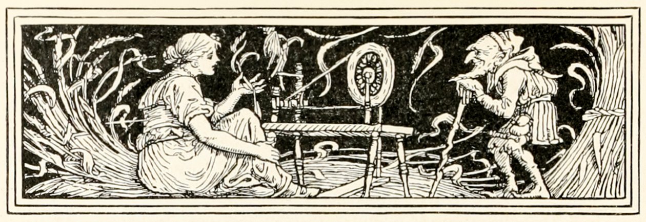Rumpelstiltskin és Miller lánya? a ?Rumpelstiltskintől alkotó: Walter Crane