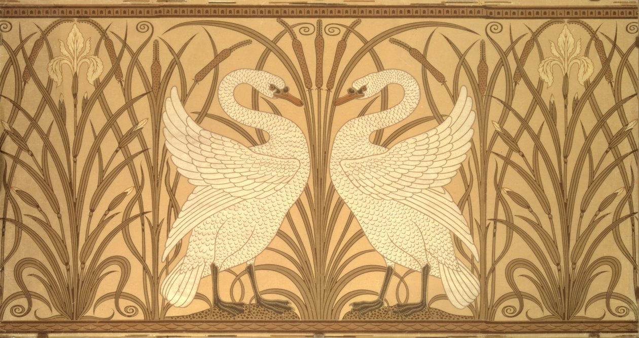 Hattyú tapéta tervezés alkotó: Walter Crane