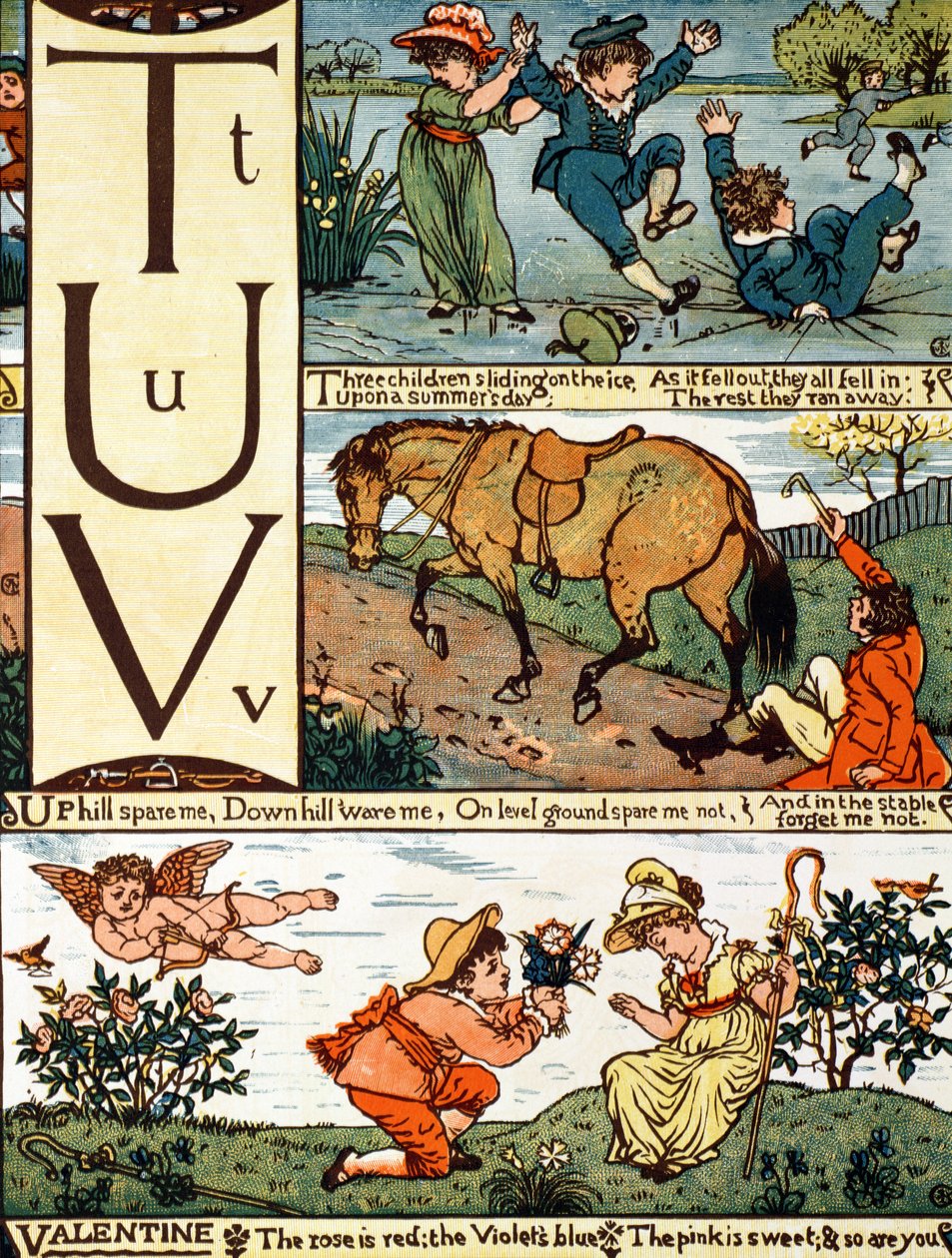 T-től V-ig régi mondókák alapján készült ábécéből alkotó: Walter Crane