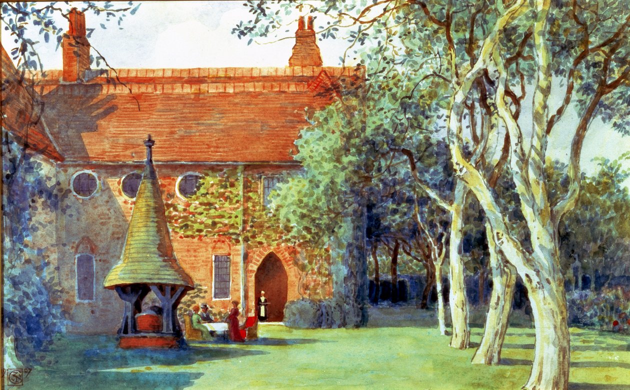 Tea a Red House-ban, 1907 (wc papíron) alkotó: Walter Crane