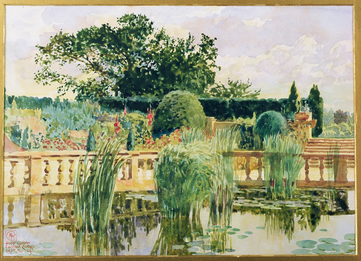 A vízi kert, Easton Lodge, Great Dunmow közelében, Essex, 1909 alkotó: Walter Crane