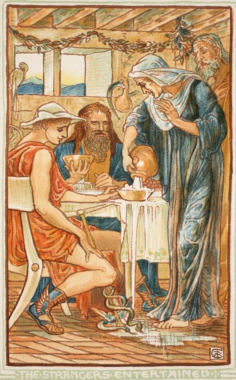Az idegenek szórakoztak, illusztráció Nathanial Hawthorne "A Wonder-Book for Girls and Boys" című könyvéből, 1852. alkotó: Walter Crane