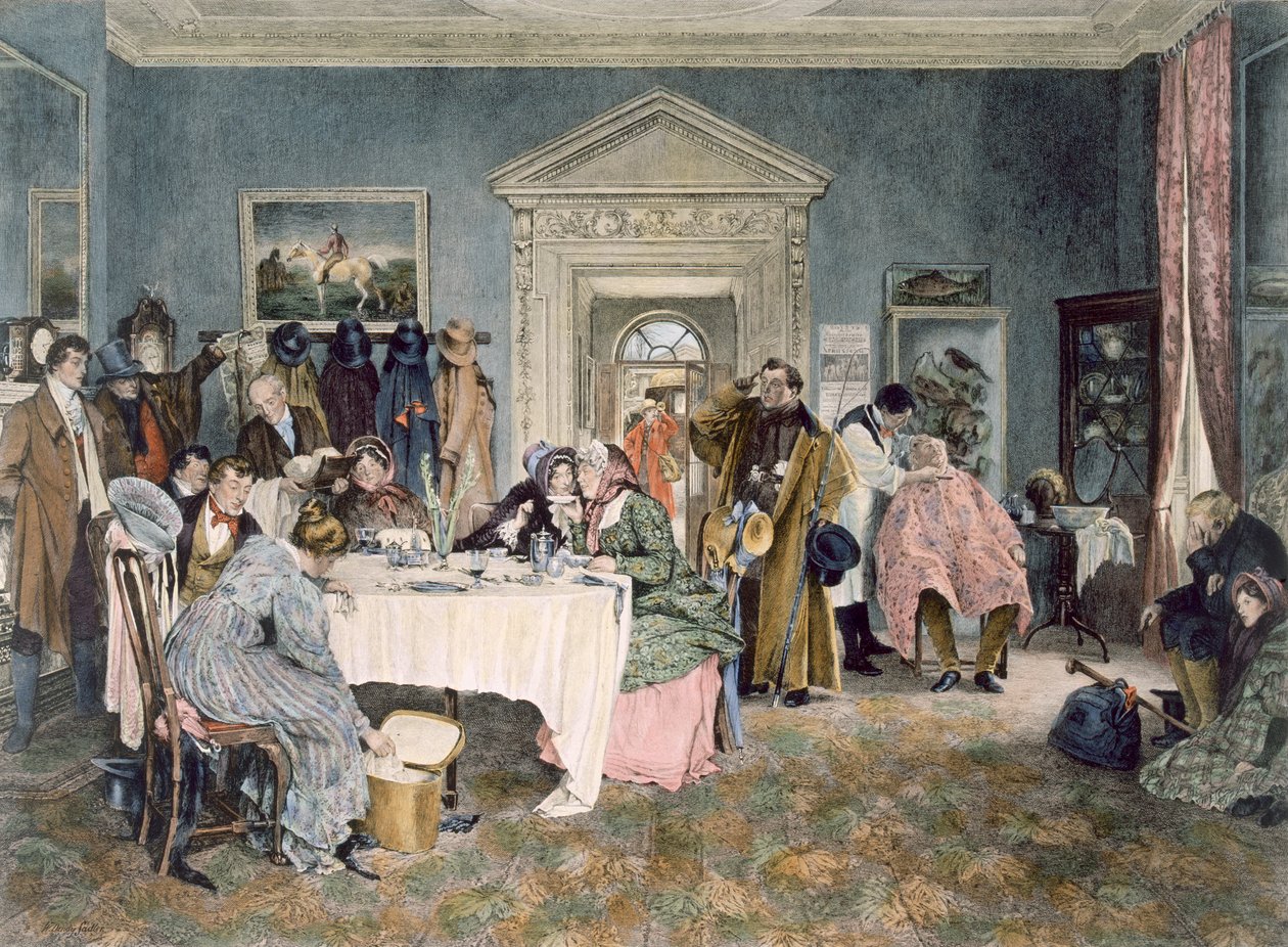 Londonból Yorkba – lejárt az idő! - egy esemény a régi edzői időkben, megjelent 1897 (akvatinta) alkotó: Walter Dendy Sadler