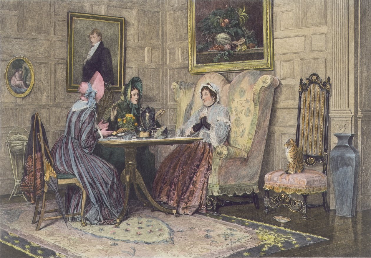 Botrány és tea, megjelent 1893 (akvatinta) alkotó: Walter Dendy Sadler