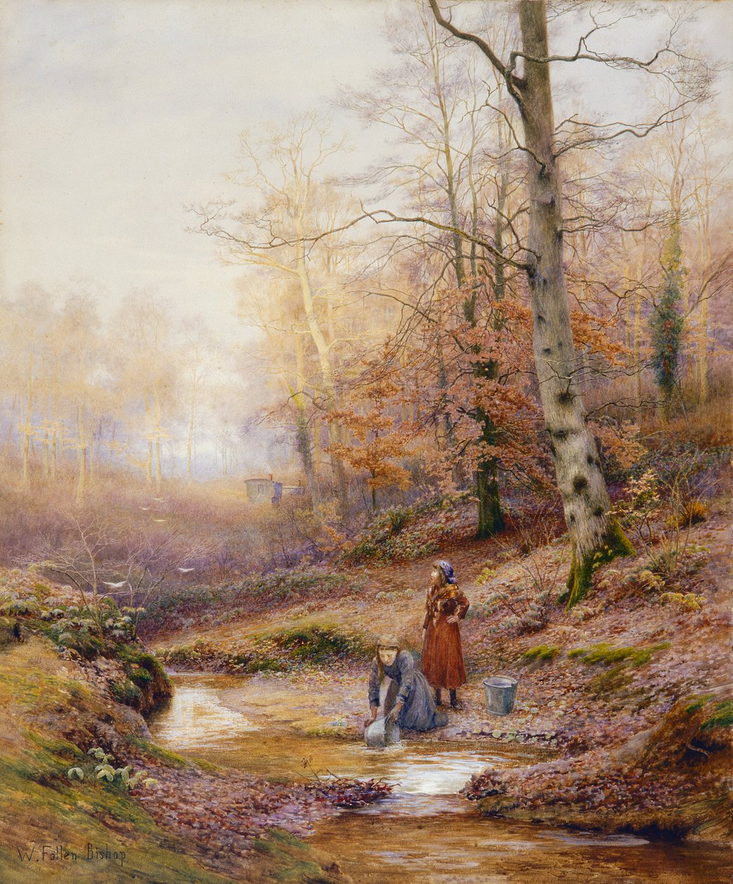 Autumn Woodland, 1900 körül (wc papíron) alkotó: Walter Follen Bishop