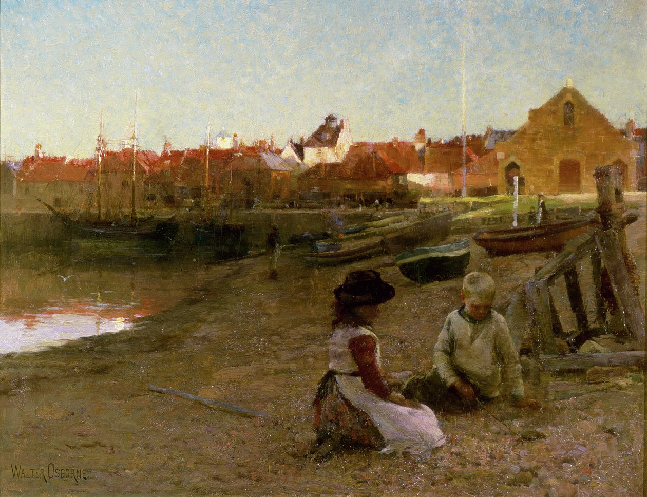 Playing on the Shingle, 1885 alkotó: Walter Frederick Osborne