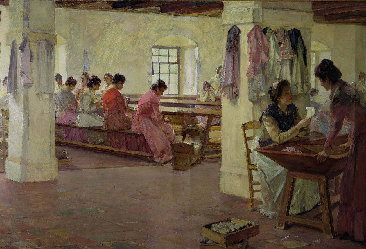 Szivarkészítők Sevillában alkotó: Walter Gay