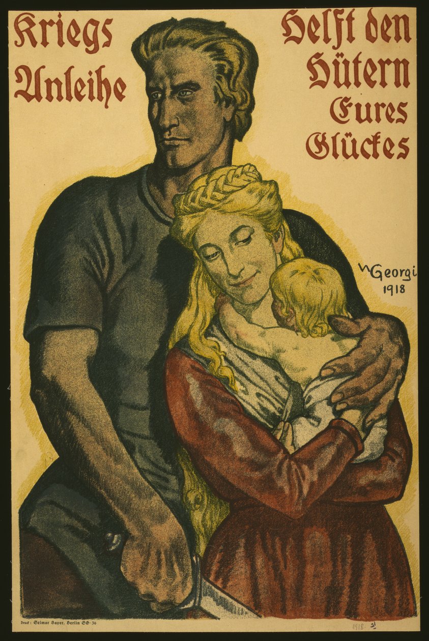 A hadikölcsönök segítik boldogságod őrzőit, 1918 alkotó: Walter Georgi