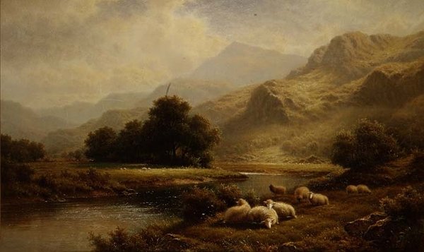 Kilátás a Lledr-re, Észak-Walesben alkotó: Walter J. Watson