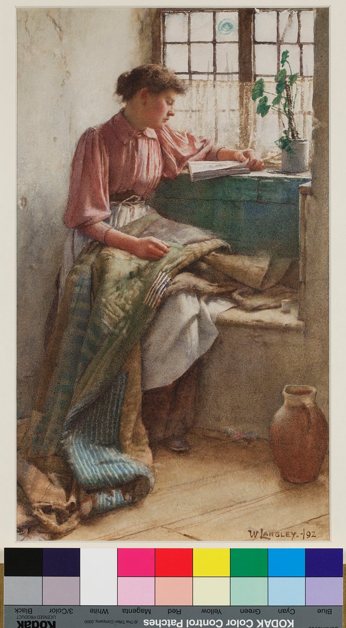 Tétlen pillanatok, 1892 (wc papíron) alkotó: Walter Langley