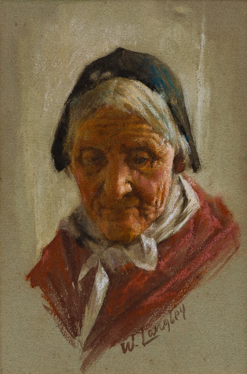 Old Lady (wc és kréta papíron) alkotó: Walter Langley