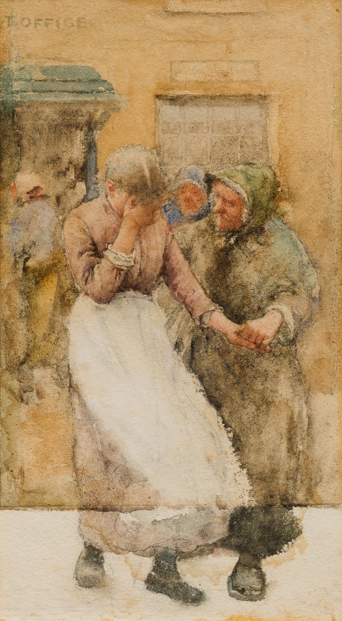 Tanulmány az eltűntek között, 1894 körül (wc papíron) alkotó: Walter Langley
